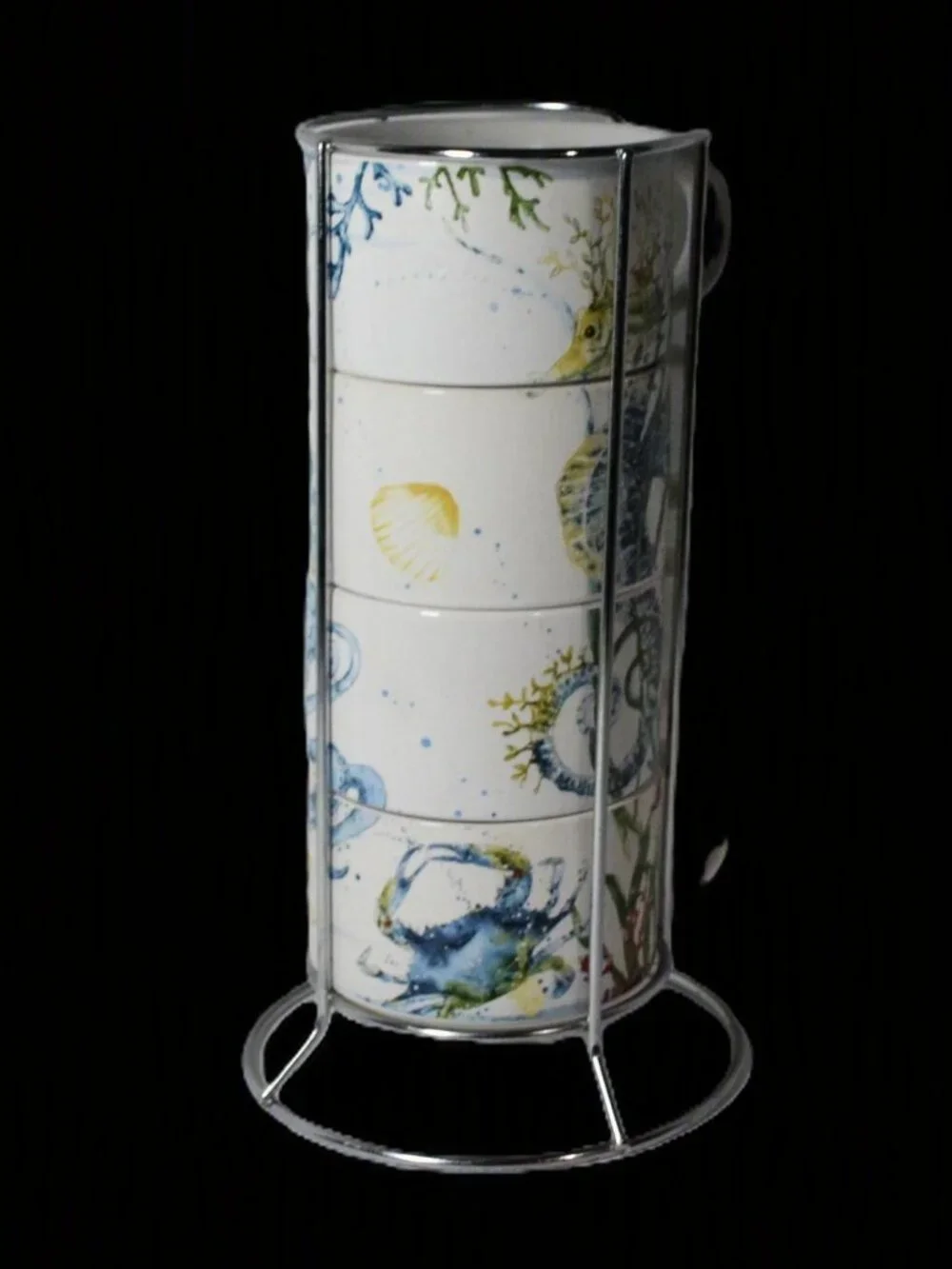 Pier 1 Imports Sea Life Mug Set With Rack Summer Decor Beach House Summer Rental